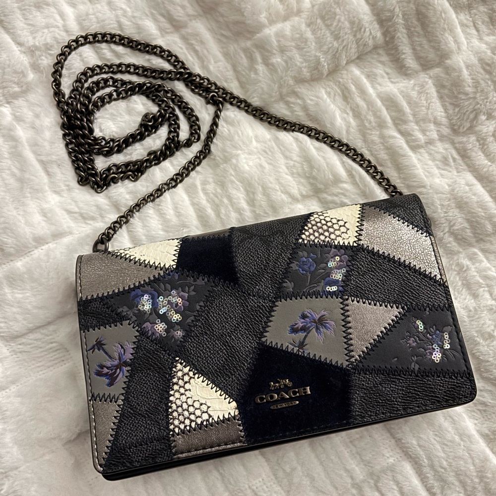 Coach Signature Patchwork Callie Chain Crossbody/Clutch Style 69189